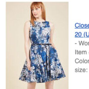modcloth blue floral A-line dress